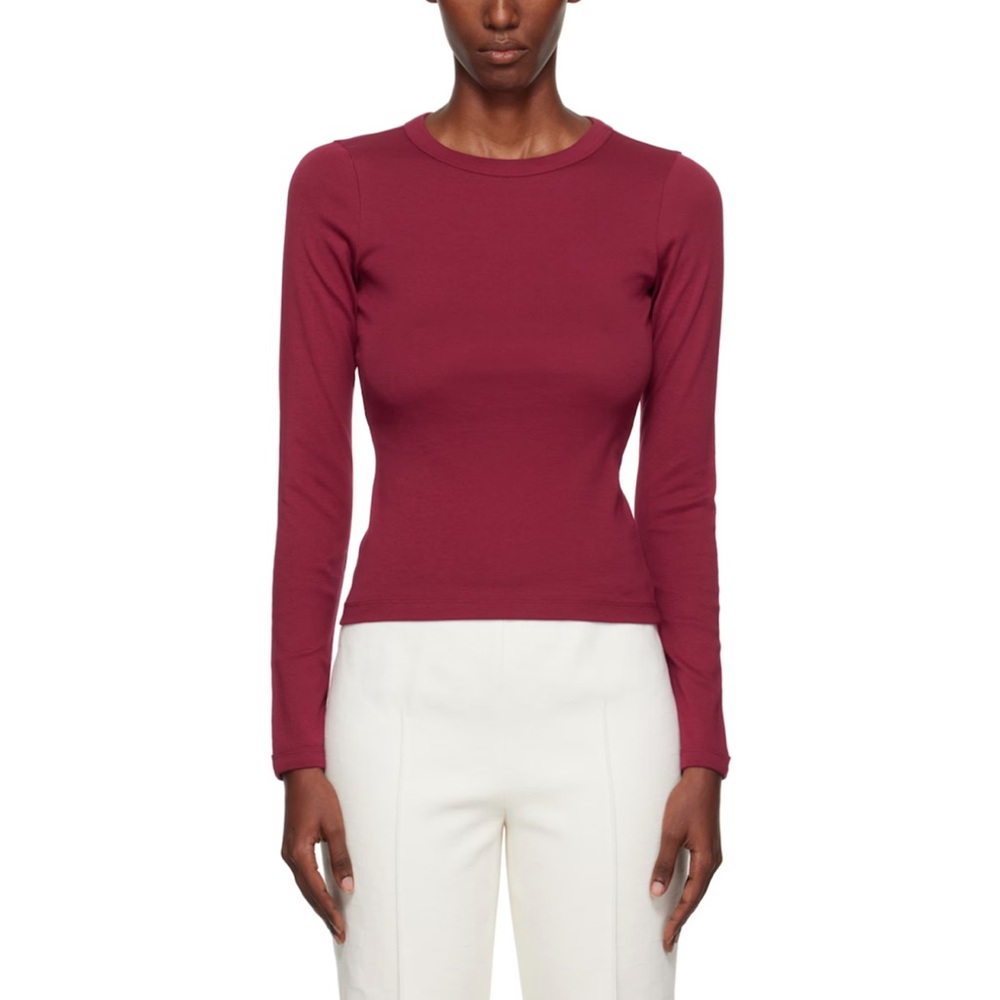 Women's Long Sleeve Burgundy Top